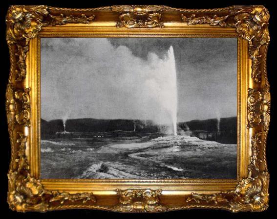 framed  Bierstadt Albert Geysers inj Yellowstone, ta009-2
